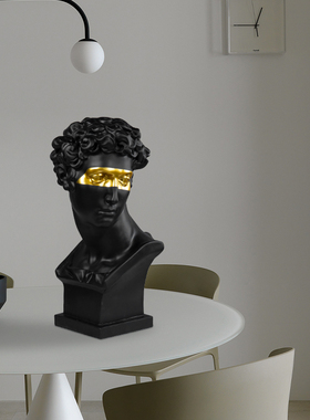 小卫半身像抽象人物摆件酒店样板房客厅创意艺术装饰大卫雕塑摆设