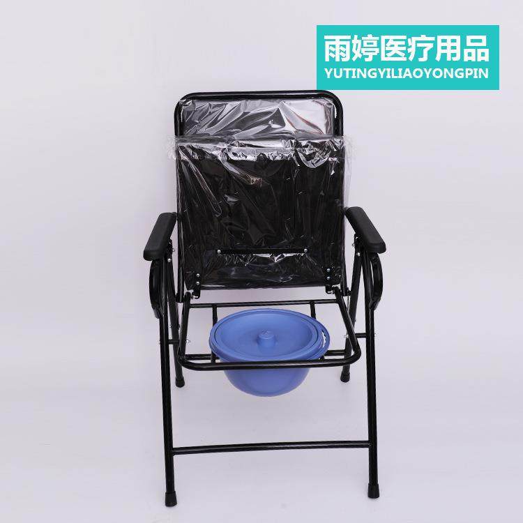 折叠坐便椅老人坐厕椅加厚管黑皮革靠背黑色折叠坐便椅无障碍,淘宝优惠券,粉丝福利购,淘宝优惠卷