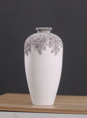 新中式创意陶瓷花瓶客厅玄关插花博古架摆设禅意迎客松茶桌摆件