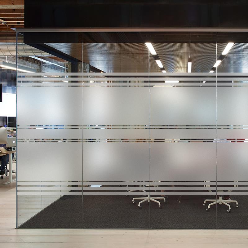 静电免胶磨砂办公室玻璃贴膜半透明条纹移门隔断防撞腰线窗户贴纸 - 图2