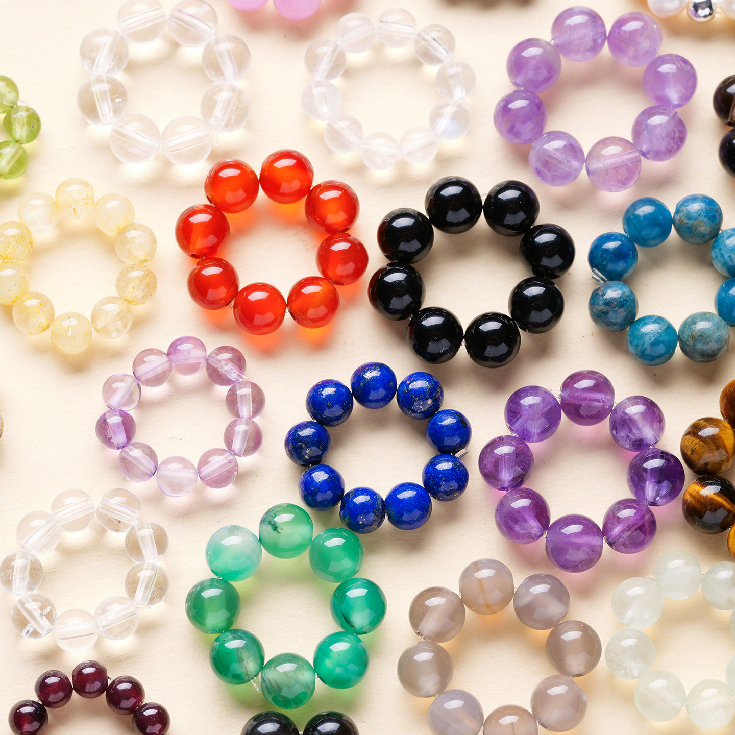 Natural crystal running ring crystal loose beads