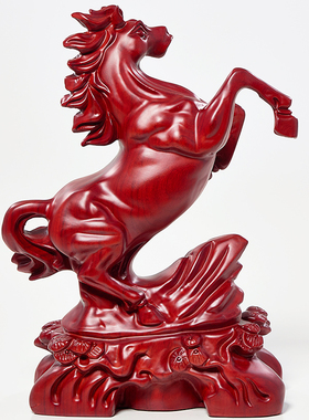 红花梨木雕马到成功摆件实木十二生肖马家居工艺装饰摆设开业礼品