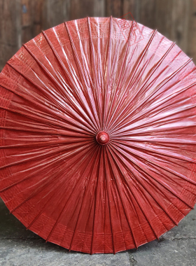 非遗油纸伞纯手工传统古典防雨防晒实用老式复古桐油伞结婚摄影红