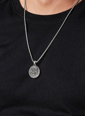 泰银中国龙项链男士潮流设计感小