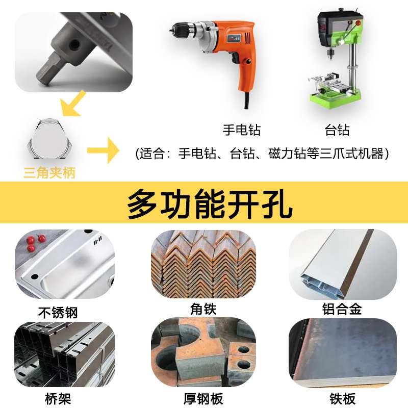 6E3X不锈钢开孔器 非标 厚铁板合金打孔钻头不锈钢板扩孔金属85-2 - 图0