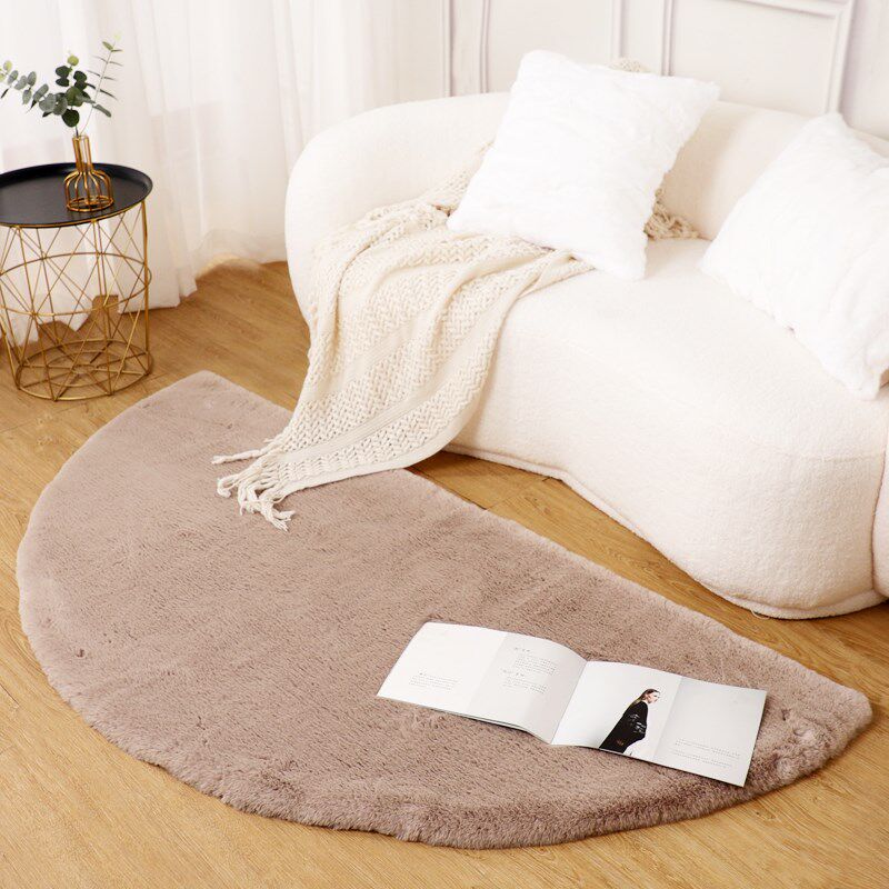 Wind semicircle carpet living room coffee table mat bedroom bedside blanket soft children's room love plush floor mat