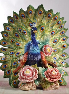 方亚  吉祥雀屏家居饰品结婚乔迁礼品电视柜玄关茶几