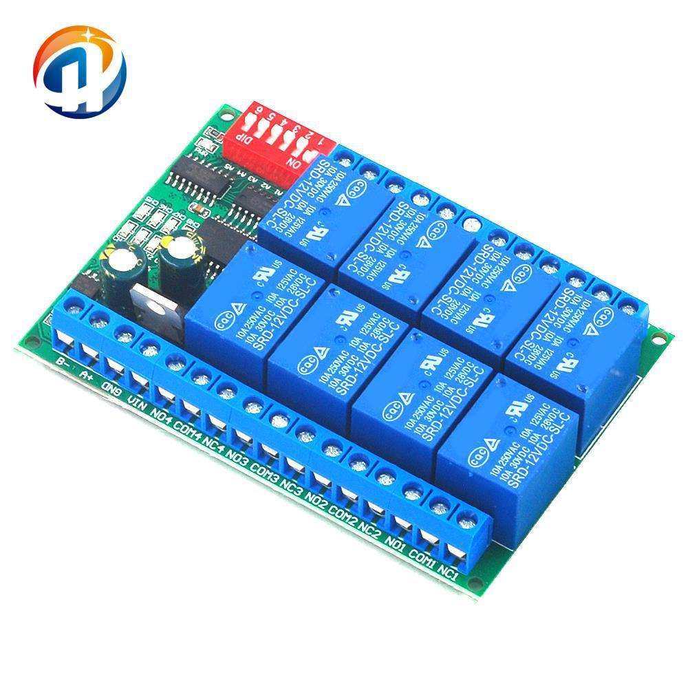 12V8通道RS485继电器ModbusRTU协议串口遥控开关PLC控制板,淘宝优惠券,粉丝福利购,淘宝优惠卷