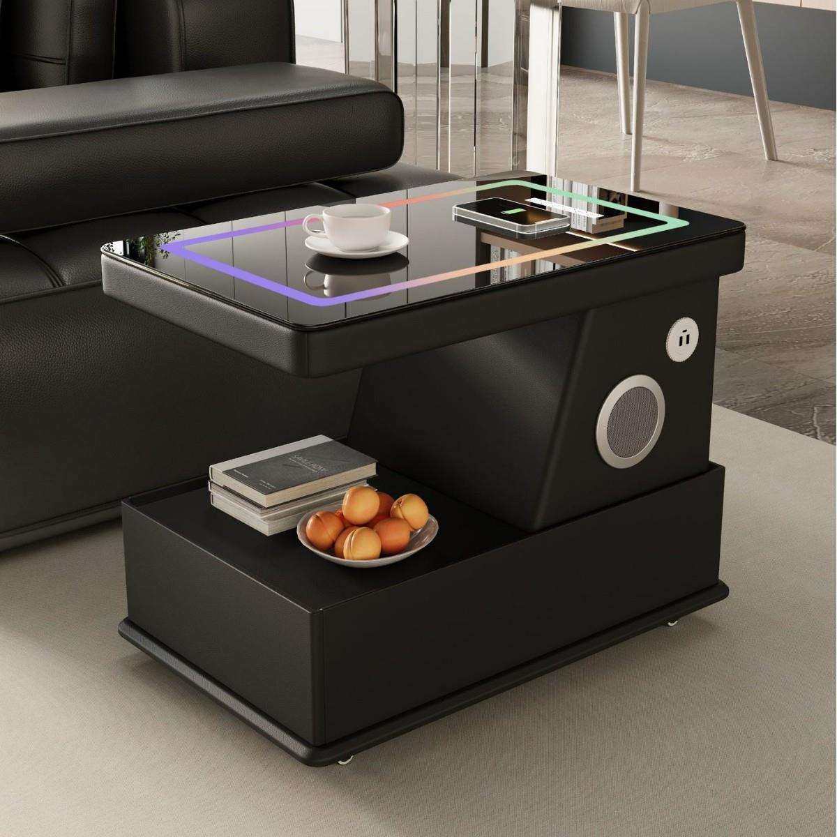 意式极简智能移动茶几沙发边几小户型客厅边柜无线充电角几小推车,淘宝优惠券,粉丝福利购,淘宝优惠卷