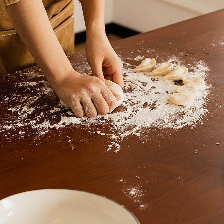 北欧实木餐桌家用不锈钢原木长方形饭桌小户型餐厅复古餐桌椅组合,淘宝优惠券,粉丝福利购,淘宝优惠卷