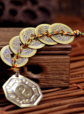 真纯铜五帝钱六十招财葫芦钥匙扣压门槛家用挂件铜钱