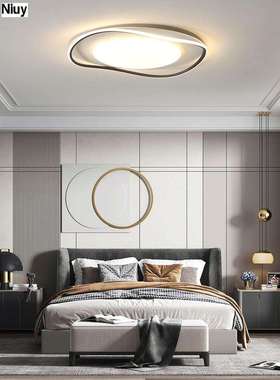 Niuy牛源科技卧室灯新款简约现代时尚圆形吸顶灯奶油风灯具灯饰