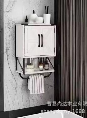 复古木质浴室收纳柜壁挂式茶具收纳柜木质白色厨房调料杂物储物柜