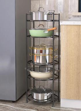 放锅架子厨房置物架锅具收纳架锅架多层落地台面家用多功能厨具架