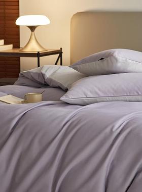 长绒棉轻工磨毛素色四件套家用A类床单床笠套件