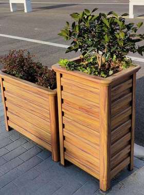 户外花箱售楼部广场隔断长方形花盆外摆商业街铁艺花架子室外花槽