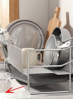 304不锈钢厨房沥水碗碟架水槽窄边超窄晾碗架碗筷盘子收纳置物架