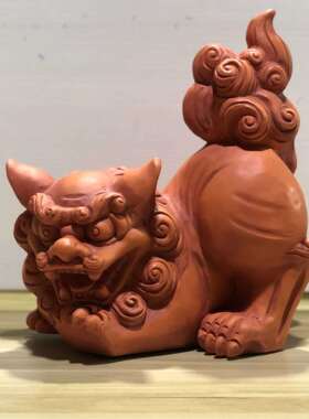 直销石敢当对狮树脂摆件屋顶瓦狮仿石文创旅游景区工艺纪念品