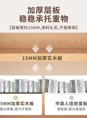 实木书柜一体靠墙书架转角收纳置物架儿童不占空间窄柜简易储物柜
