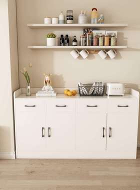 餐边柜茶水柜客厅靠墙柜子储物柜实木色矮柜家用备餐柜家居收纳