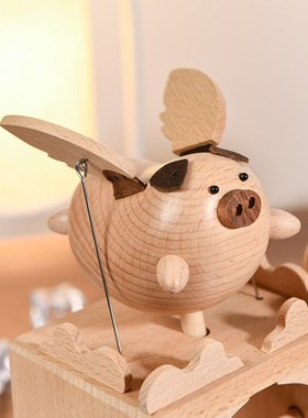 电动小飞猪摘星客充电带八音盒治愈送礼爱