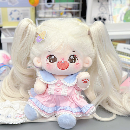 喵喵女仆棉花娃娃衣服20cm正版无属性玩偶公仔毛绒玩具可爱女仆装 - 图3