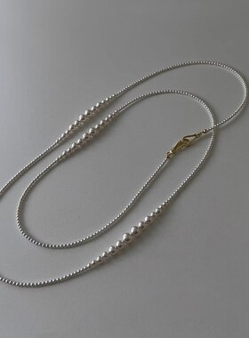 【天使泪】浮朵复古轻奢高级感毛衣链正圆珍珠长款项链