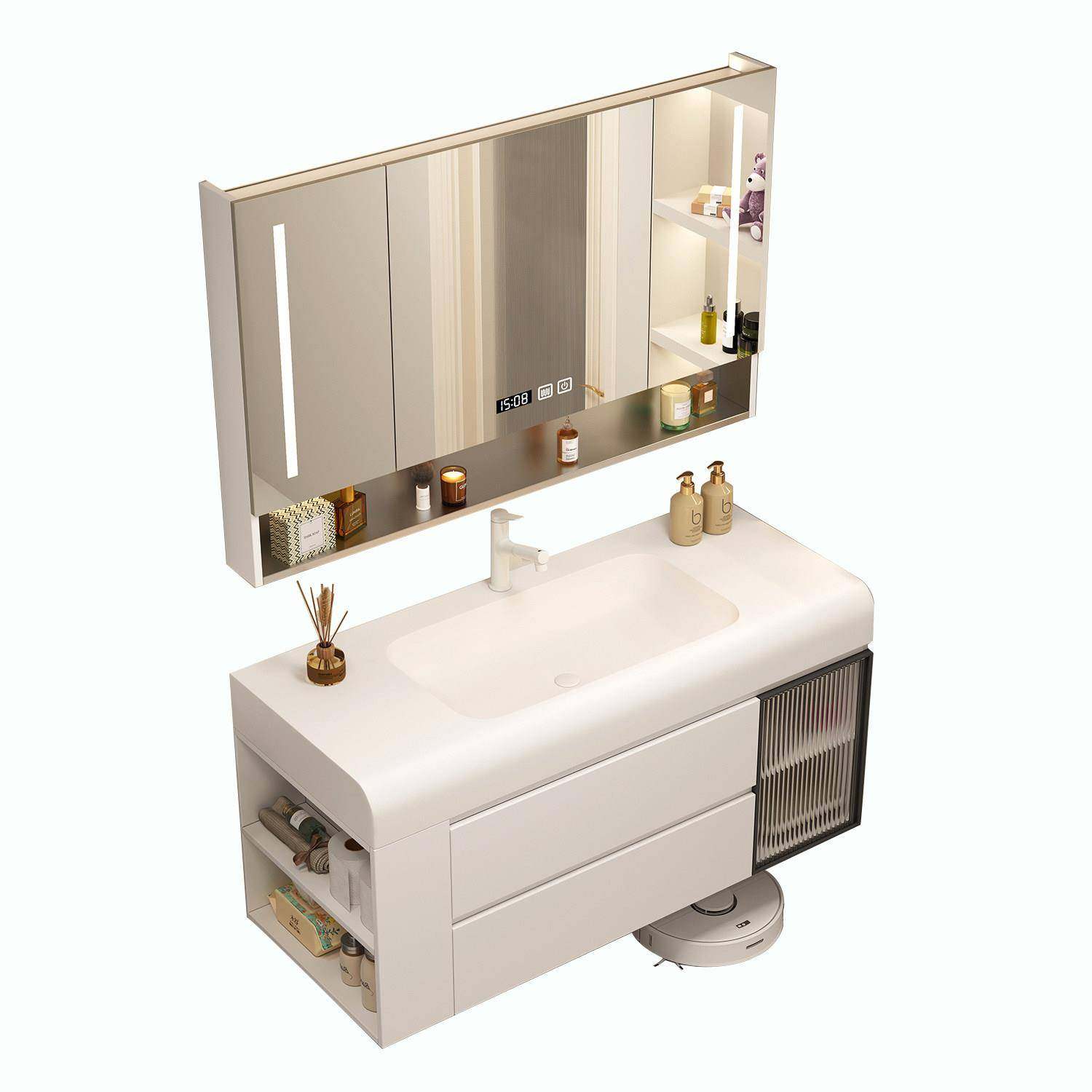 304不锈钢浴室柜智能镜柜组合肤感可丽耐一体盆洗漱洗手台马桶柜,淘宝优惠券,粉丝福利购,淘宝优惠卷