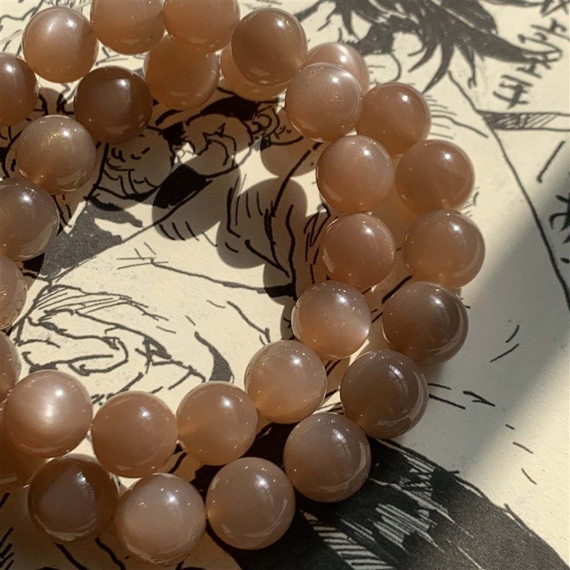 建木信使【高品质】天然金沙橙月光长石水晶手串 原石原矿,淘宝优惠券,粉丝福利购,淘宝优惠卷