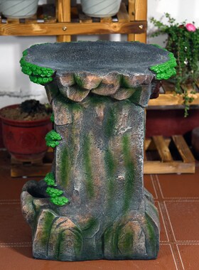 假山底座流水喷泉l创意家居装饰品盆景树桩仿木根雕客厅工艺品摆