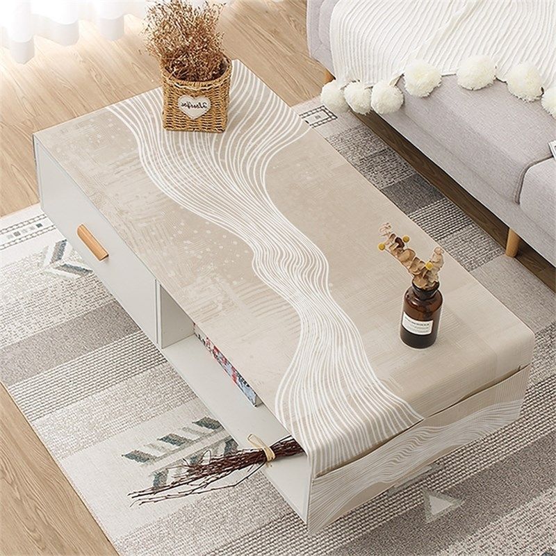 侘寂风 茶几桌布客厅桌垫防水防烫茶几布盖布盖巾棉麻收纳口袋,淘宝优惠券,粉丝福利购,淘宝优惠卷