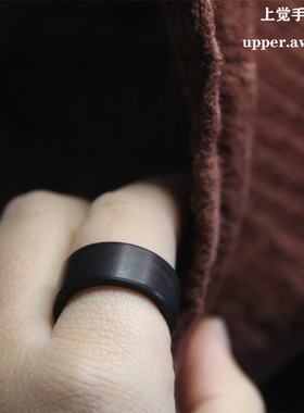 上觉手作黑檀木戒指男女戒指简约木质指环男女朋友情侣礼物