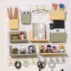 Perforated board no punching wall hanging fixed storage rack w desktop dormitory kitchen bathroom wall partition wall hanging storage