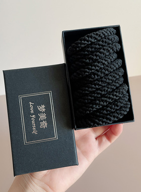 黑色皮筋女扎头2022新款编织加粗皮套女头绳扎马尾发圈高弹力耐用