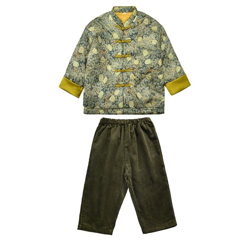 男童拼色对襟秋冬棉服中国风男孩古风汉服儿童新中式唐装拜年服潮,淘宝优惠券,粉丝福利购,淘宝优惠卷