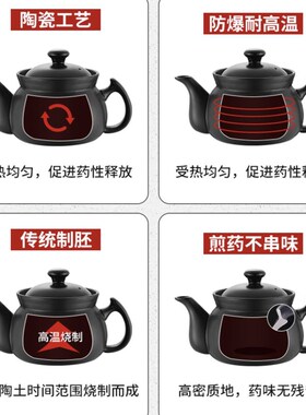 煎药壶家用老式熬药瓦罐明火传统中药壶燃气陶土煮V药锅炖汤煲砂