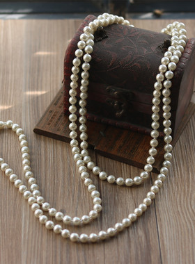 旗袍配饰 【婉若佳人】长款毛衣链复古中国风配旗袍之仿珍珠项链