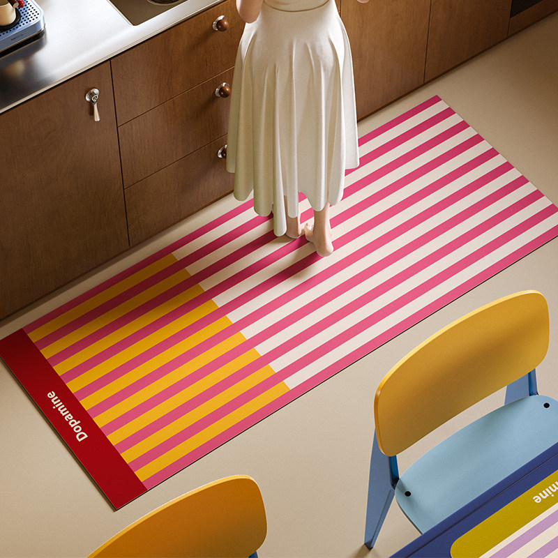 Geometric Rhapsody Kitchen Floor Mat Water-Absorbent, Non-Slip, No-Clean