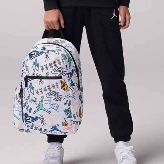 JORDAN正品双肩包男女学生书包大容量AJ运动休闲包背包印花电脑包