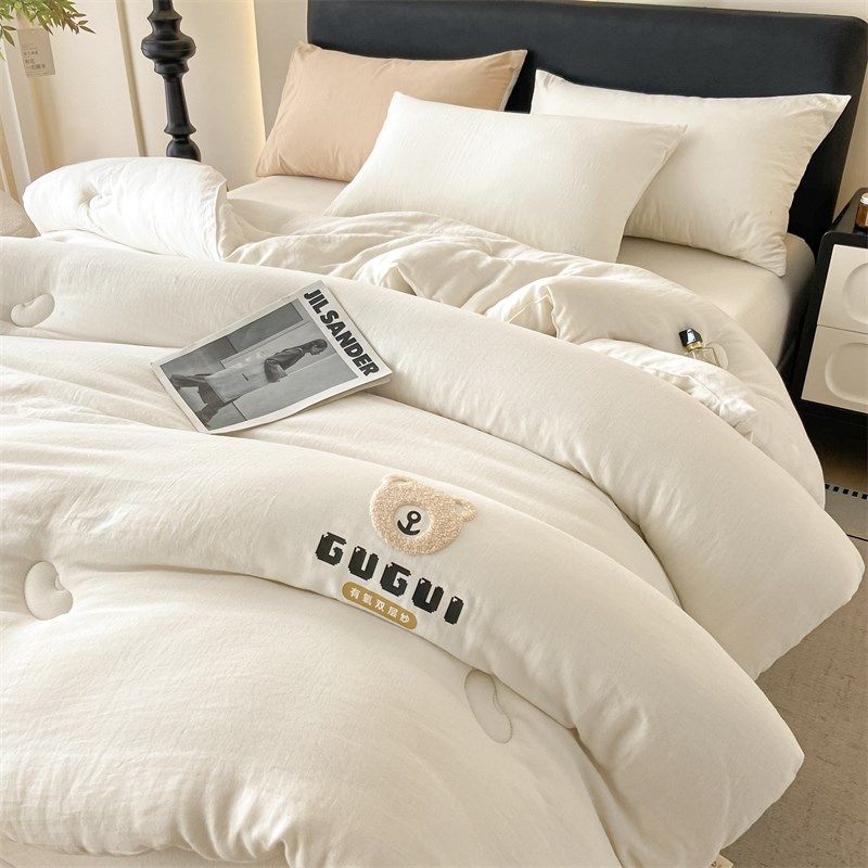 A类有氧双层纱被子双人加厚棉被被F芯大豆被学生宿舍单人秋冬被,淘宝优惠券,粉丝福利购,淘宝优惠卷