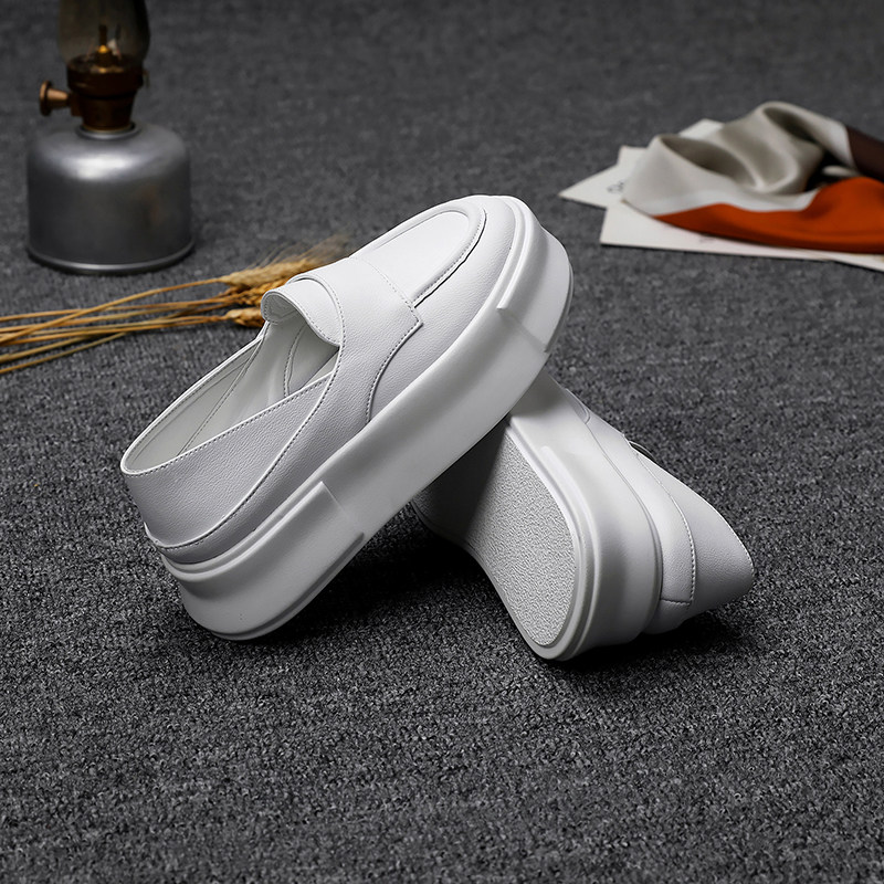 松糕厚底增高小白鞋女2023年夏季新款H一脚蹬透气百搭运动休闲板,淘宝优惠券,粉丝福利购,淘宝优惠卷