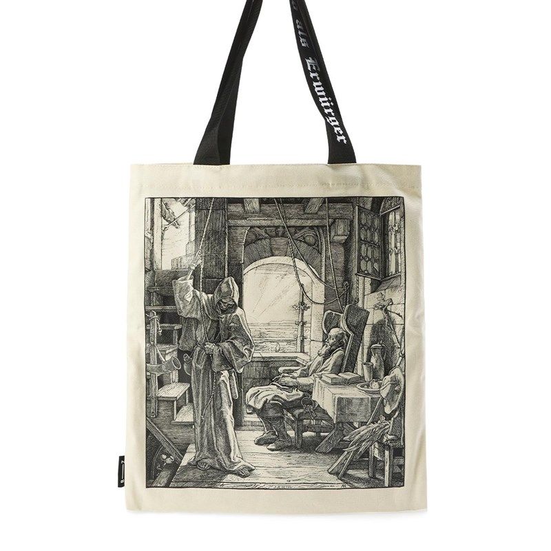 雷特尔死神主题双面y木刻画大容量单肩帆布包,淘宝优惠券,粉丝福利购,淘宝优惠卷