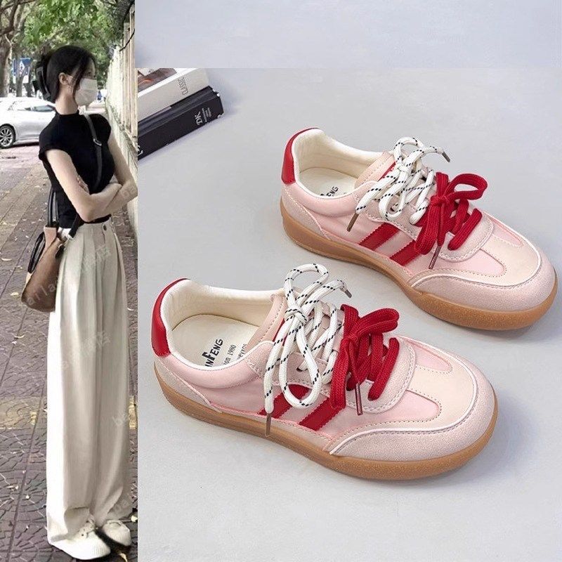 厚底德训鞋女款2025春季u新款网布透气小白鞋爆款百搭运动休闲板,淘宝优惠券,粉丝福利购,淘宝优惠卷