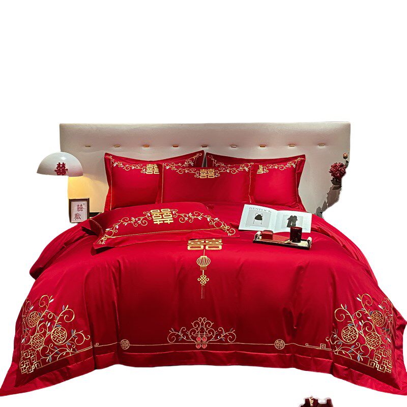 A类母婴级结婚四k件套全棉2025新款红色喜被婚庆床上用品4,淘宝优惠券,粉丝福利购,淘宝优惠卷