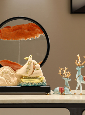 现代家居流沙画大尺创意端电视酒柜办公室装饰品一帆顺风