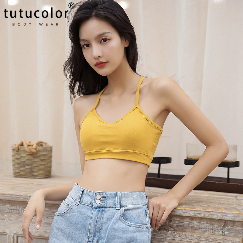 美背内衣女夏季薄l款糖果色裹胸后背交叉防走光抹胸式少女文胸,淘宝优惠券,粉丝福利购,淘宝优惠卷