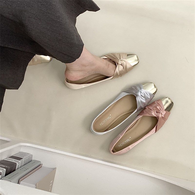 平底温柔晚风f单鞋女鞋2025年春秋新款浅口拼色通勤百搭法式豆豆,淘宝优惠券,粉丝福利购,淘宝优惠卷