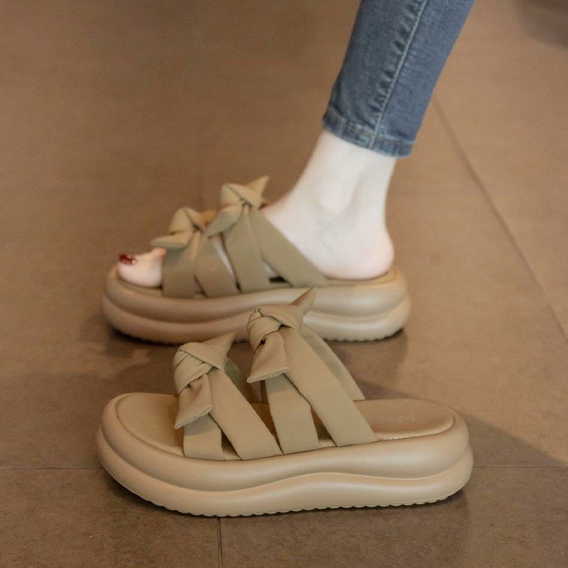 凉拖鞋女夏季外穿202q4新款爆款厚底休闲沙滩凉鞋超火踩屎感一字,淘宝优惠券,粉丝福利购,淘宝优惠卷
