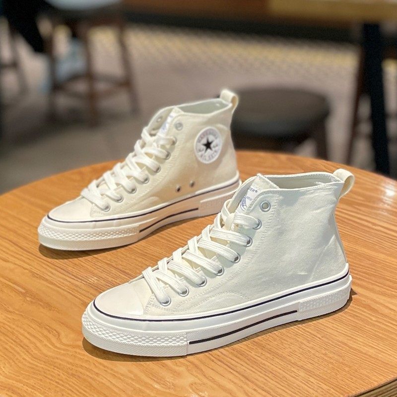 高帮帆布鞋女e2021年新款布鞋女夏季薄款平底系带百搭休闲运动板,淘宝优惠券,粉丝福利购,淘宝优惠卷