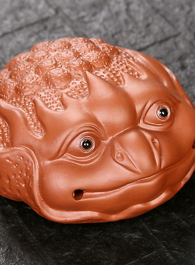 招财金蟾客厅办公室玄关酒柜茶桌家居装饰精品紫砂茶宠养